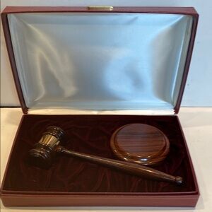 Vintage 1969 Rosewood “Long-Life” Gavel and Sound Block in Original Case